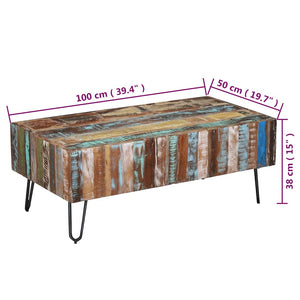 vidaXL Coffee Table Reclaimed Solid Wood 100x50x38 cm
