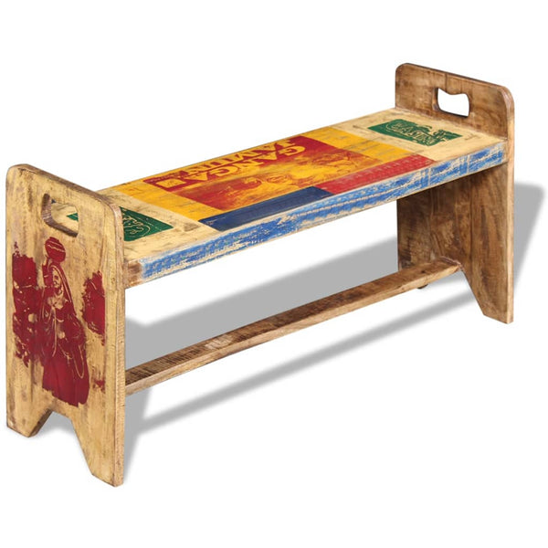 vidaXL Bench Cola Reclaimed Wood 100x30x50 cm