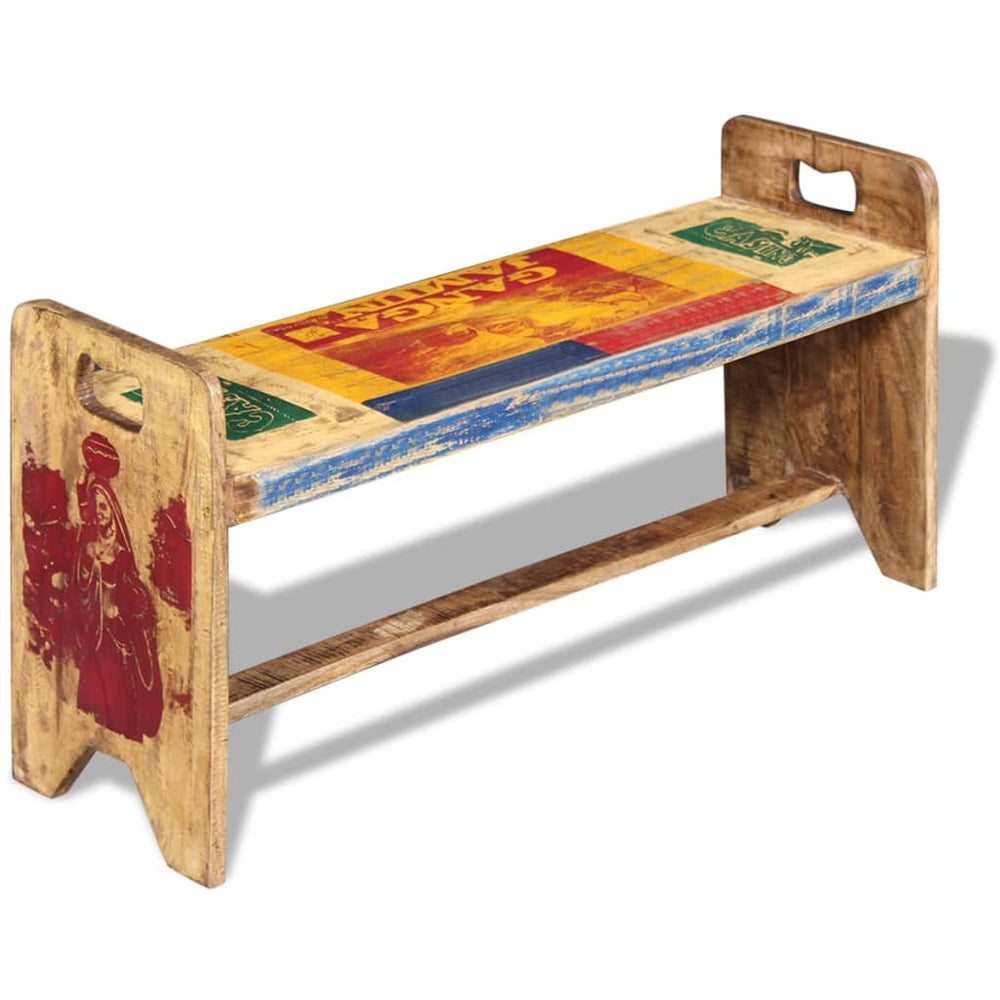 vidaXL Bench Cola Reclaimed Wood 100x30x50 cm