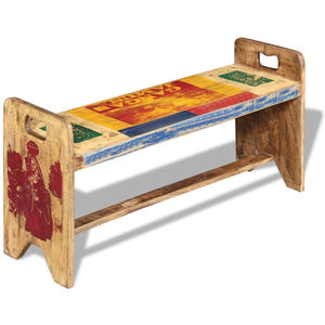vidaXL Bench Cola Reclaimed Wood 100x30x50 cm