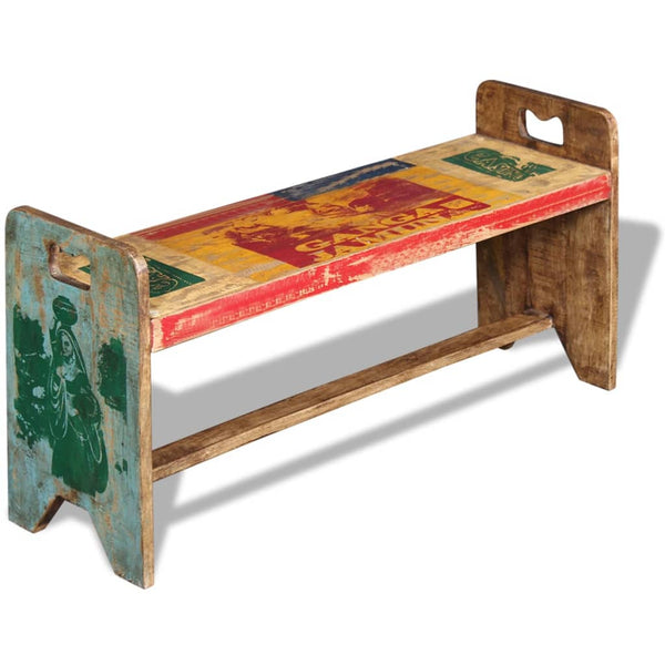 vidaXL Bench Cola Reclaimed Wood 100x30x50 cm