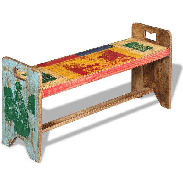 vidaXL Bench Cola Reclaimed Wood 100x30x50 cm
