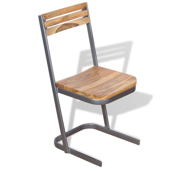 vidaXL Dining Chairs 2 pcs Solid Teak Wood