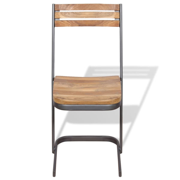 vidaXL Dining Chairs 2 pcs Solid Teak Wood