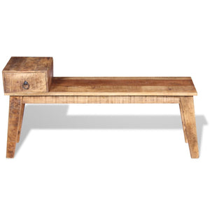 vidaXL Storage Bench with Drawer Solid Mango Wood 120x36x60 cm