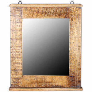 vidaXL Bathroom Cabinet with Mirror Solid Mango Wood