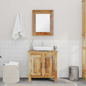 vidaXL Bathroom Cabinet with Mirror Solid Mango Wood