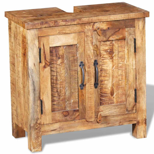vidaXL Bathroom Cabinet with Mirror Solid Mango Wood