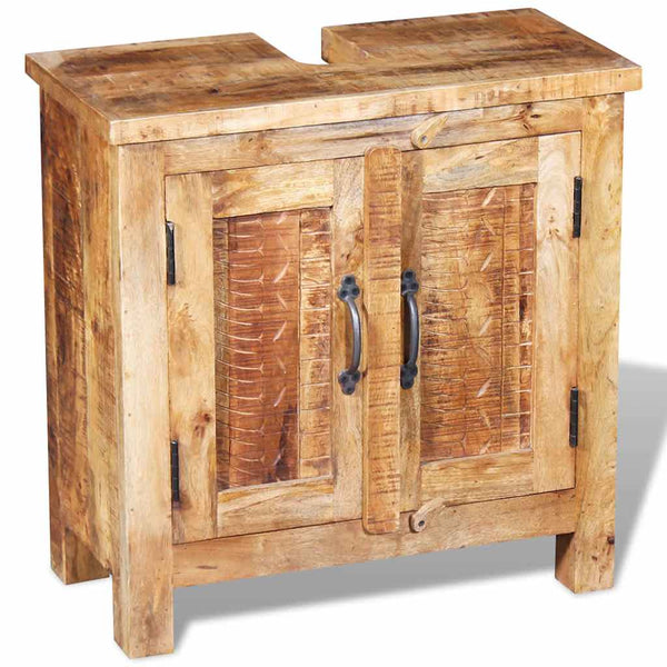 vidaXL Bathroom Cabinet with Mirror Solid Mango Wood