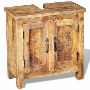 vidaXL Bathroom Cabinet with Mirror Solid Mango Wood