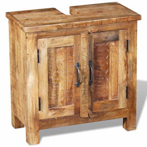 vidaXL Bathroom Cabinet with Mirror Solid Mango Wood