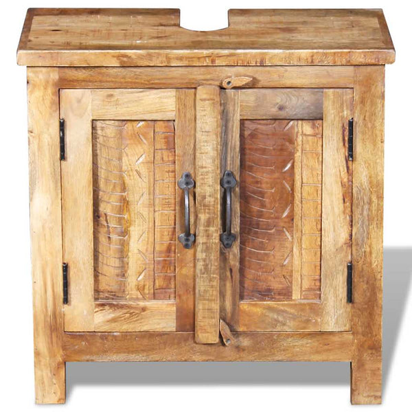 vidaXL Bathroom Cabinet with Mirror Solid Mango Wood