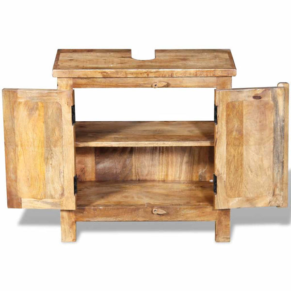 vidaXL Bathroom Cabinet with Mirror Solid Mango Wood