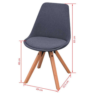 vidaXL Dining Chairs 2 pcs Dark Grey Fabric