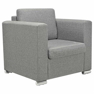 vidaXL Armchair Light Grey Fabric