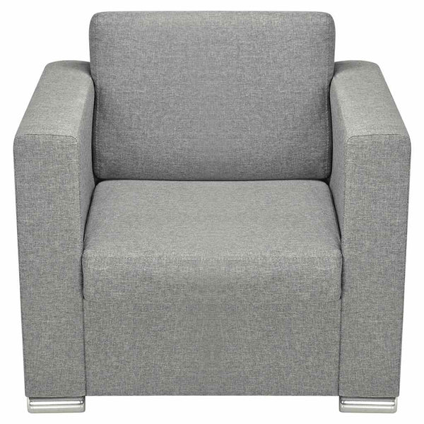 vidaXL Armchair Light Grey Fabric