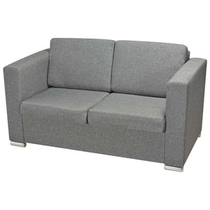 vidaXL 2-Seater Sofa Fabric Light Grey