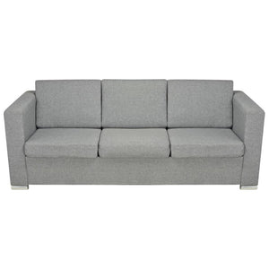 vidaXL 3-Seater Sofa Fabric Light Grey