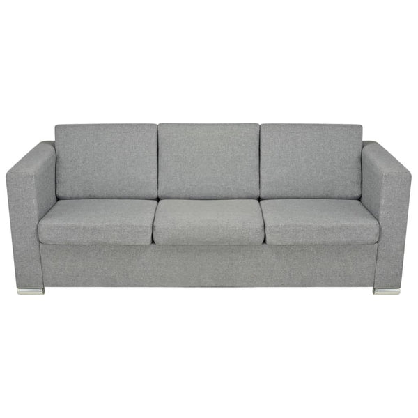 vidaXL 3-Seater Sofa Fabric Light Grey