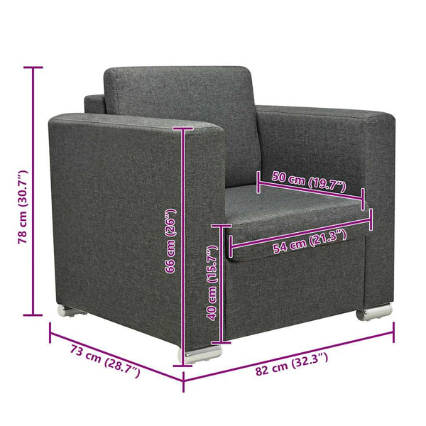 vidaXL Armchair Dark Grey Fabric
