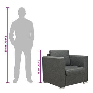 vidaXL Armchair Dark Grey Fabric