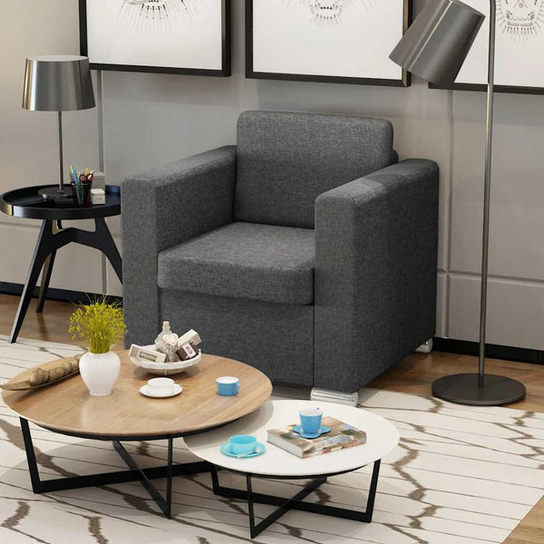 vidaXL Armchair Dark Grey Fabric