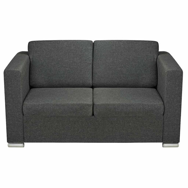 vidaXL 2-Seater Sofa Fabric Dark Grey