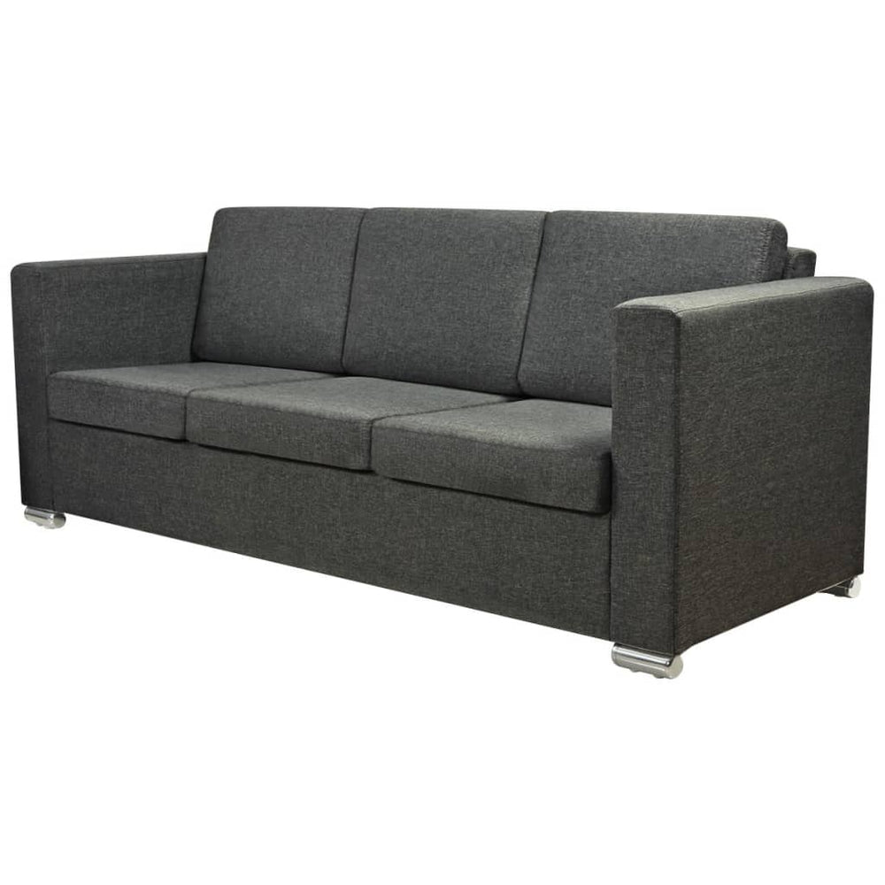 vidaXL 3-Seater Sofa Fabric Dark Grey