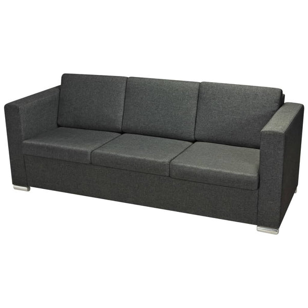 vidaXL 3-Seater Sofa Fabric Dark Grey