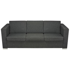 vidaXL 3-Seater Sofa Fabric Dark Grey