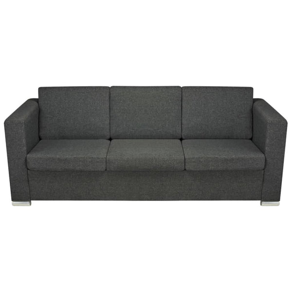 vidaXL 3-Seater Sofa Fabric Dark Grey