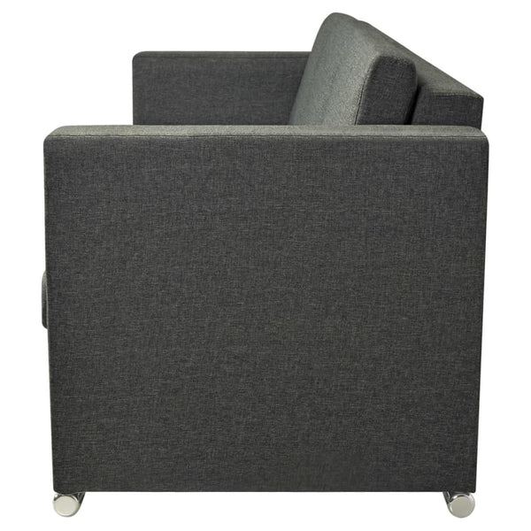 vidaXL 3-Seater Sofa Fabric Dark Grey