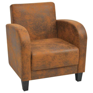 vidaXL Armchair Brown Suede Look