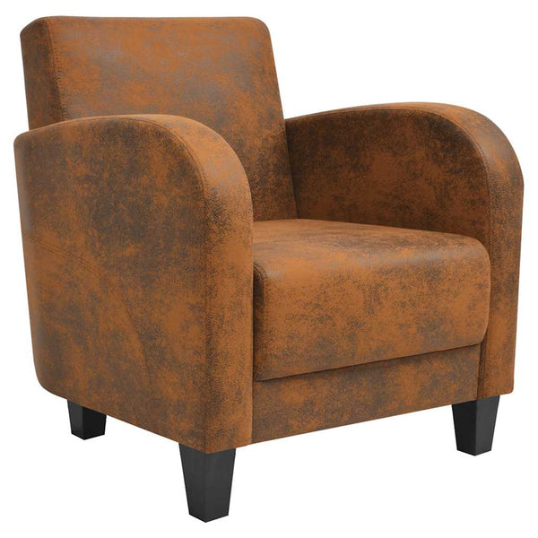 vidaXL Armchair Brown Suede Look