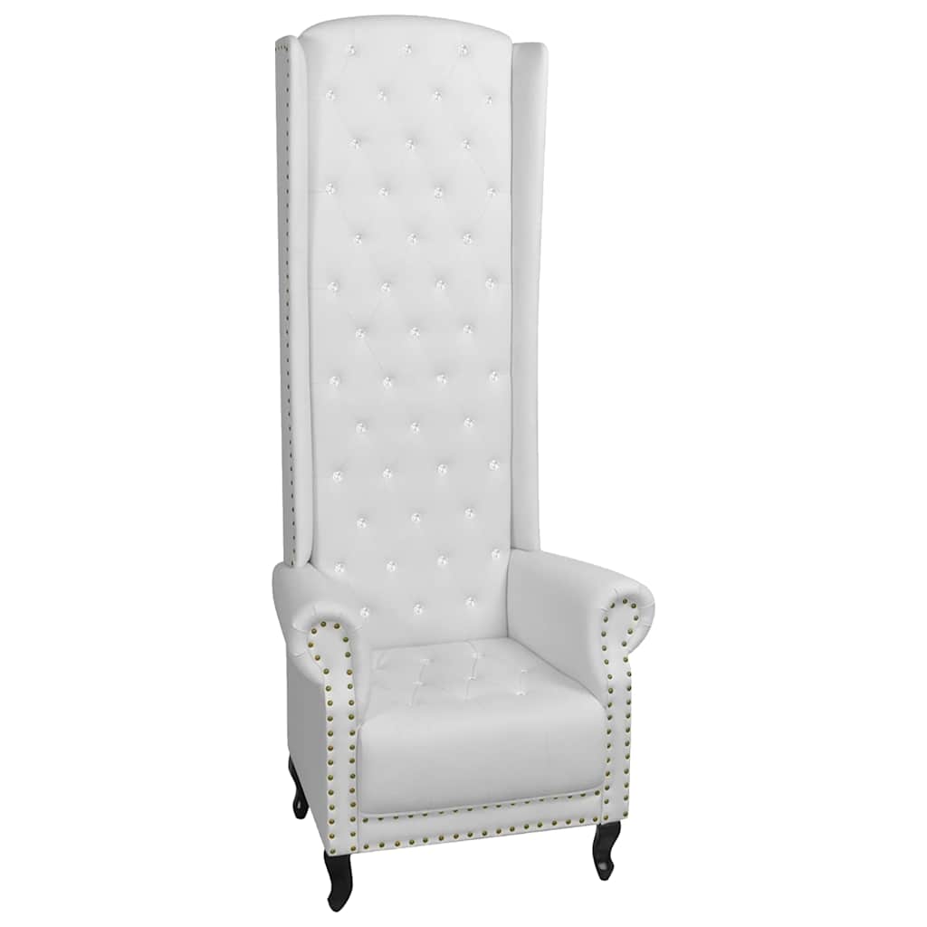 vidaXL High Back Armchair White Faux Leather