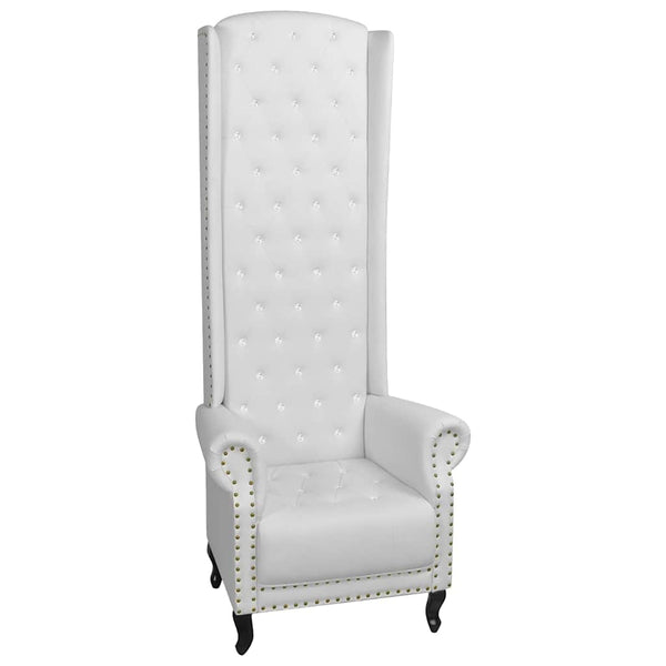 vidaXL High Back Armchair White Faux Leather