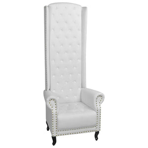 vidaXL High Back Armchair White Faux Leather