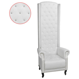 vidaXL High Back Armchair White Faux Leather