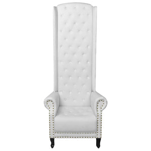 vidaXL High Back Armchair White Faux Leather