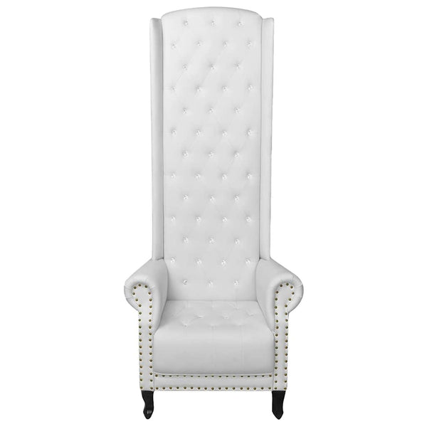 vidaXL High Back Armchair White Faux Leather