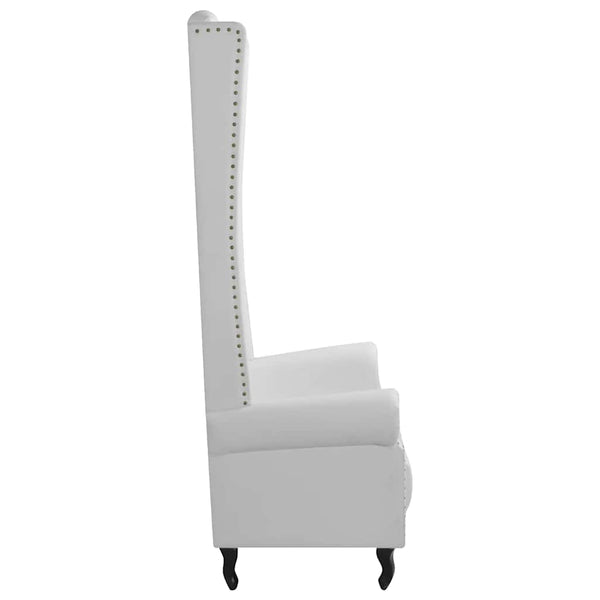vidaXL High Back Armchair White Faux Leather