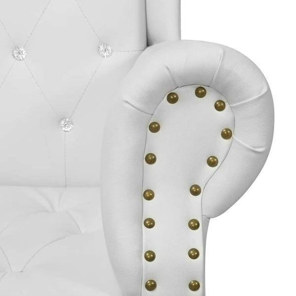 vidaXL High Back Armchair White Faux Leather