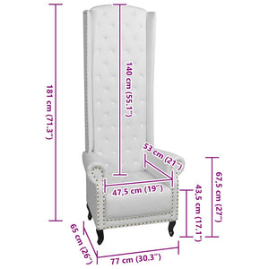 vidaXL High Back Armchair White Faux Leather