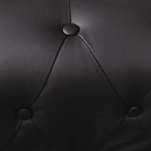 vidaXL Chesterfield 5-Seater Corner Sofa Artificial Leather Black