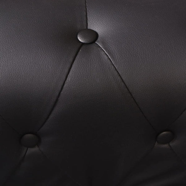 vidaXL Chesterfield 6-Seater Corner Sofa Artificial Leather Black