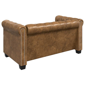 vidaXL Chesterfield 2-Seater Sofa Faux Leather Brown