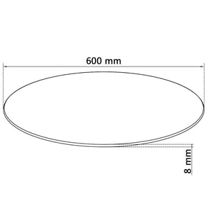 vidaXL Toughened Glass Tabletop Round 600 mm