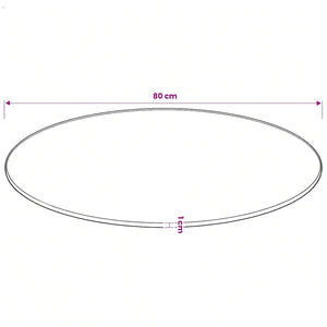 vidaXL Round Tempered Glass Table Top 80 cm