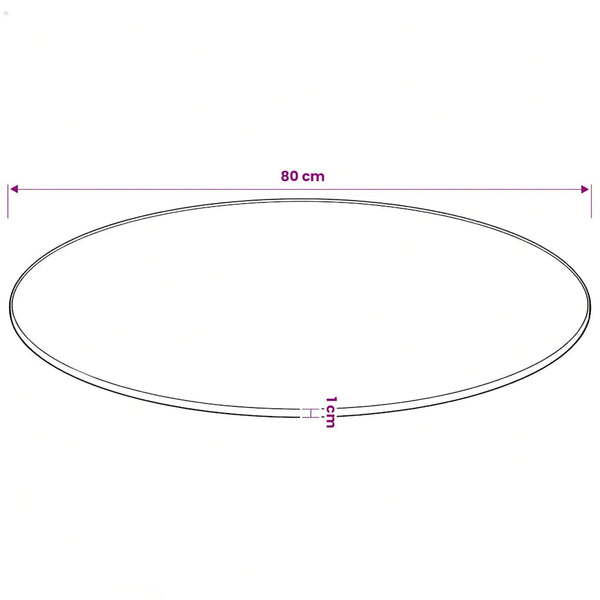 vidaXL Round Tempered Glass Table Top 80 cm
