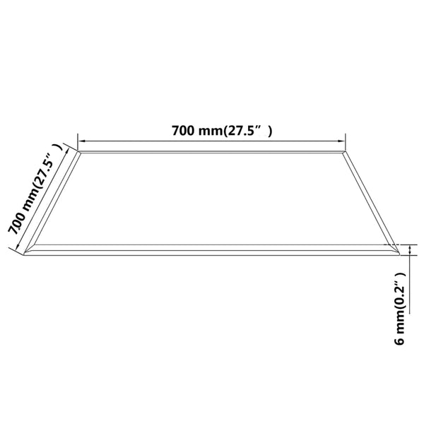 vidaXL Toughened Glass Tabletop Square 700x700 mm